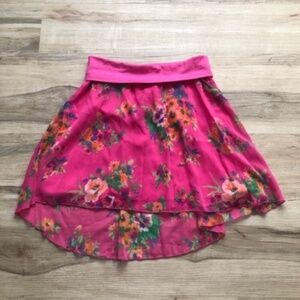 Aeropostale Pink Floral Skater Skirt